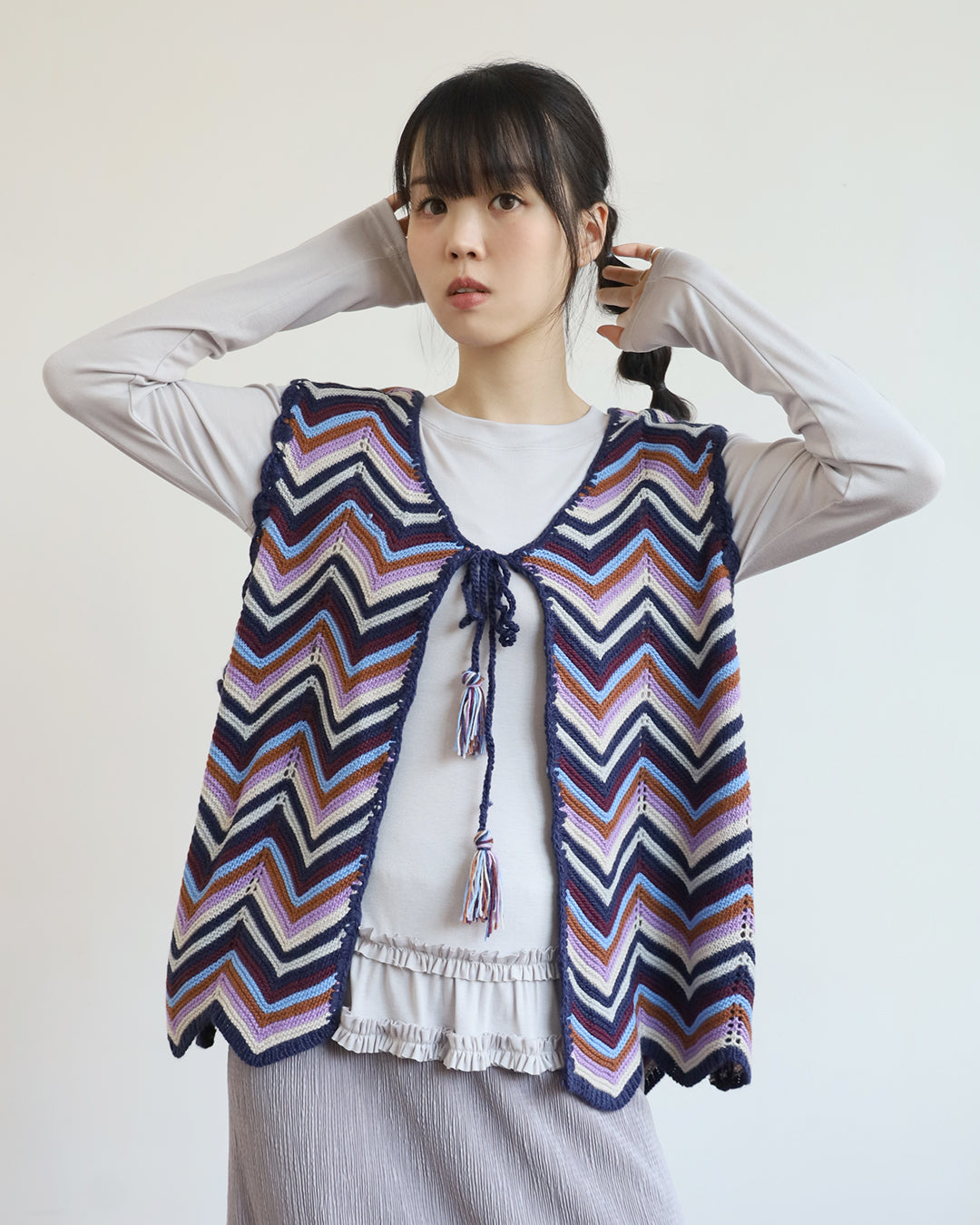 Zig Zag Pattern Knitted Vest