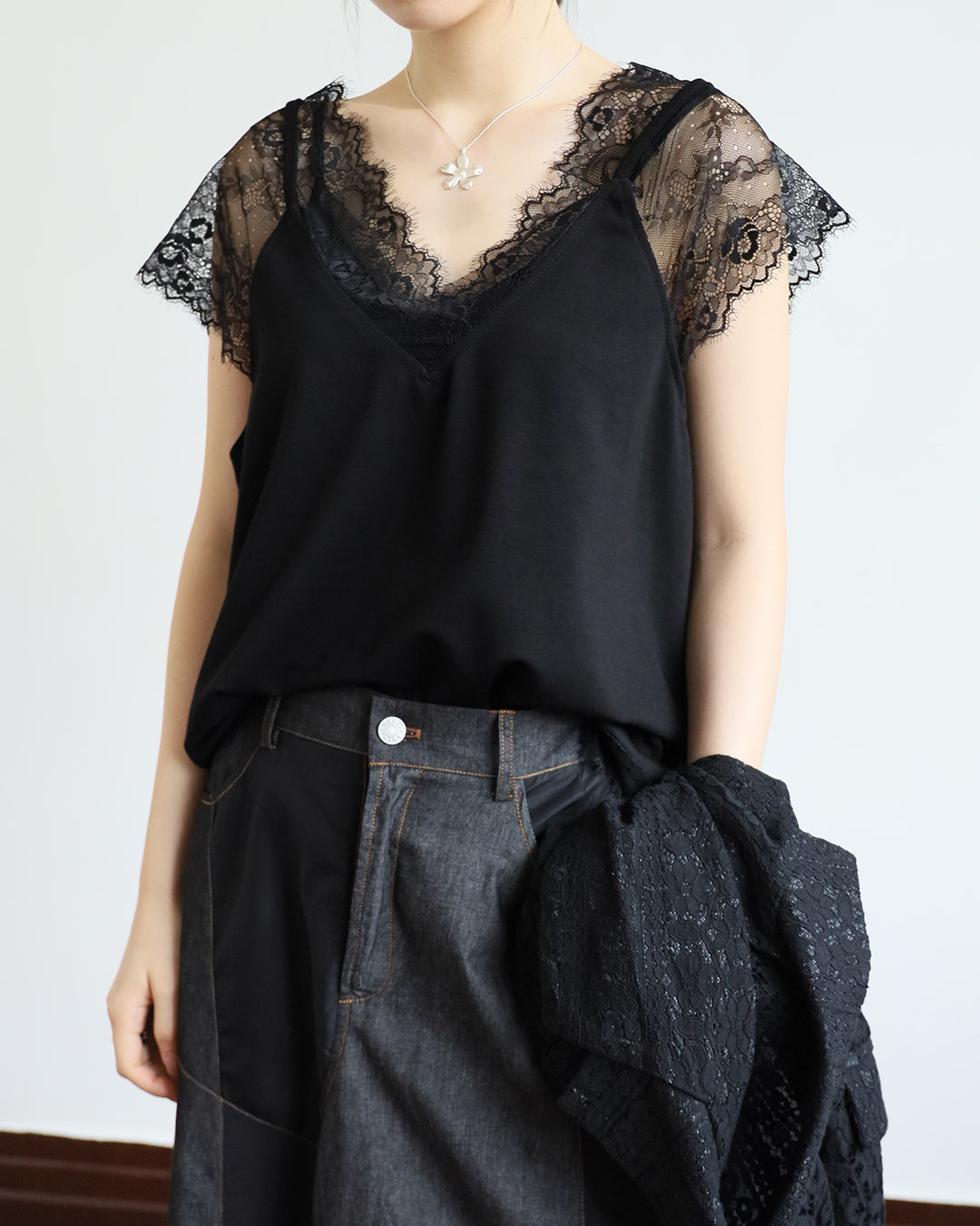 Lace Layered Cami Top (2 color)
