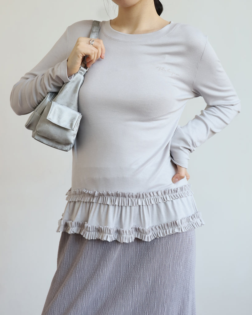 Ruffle Trimmed Top (2 color)