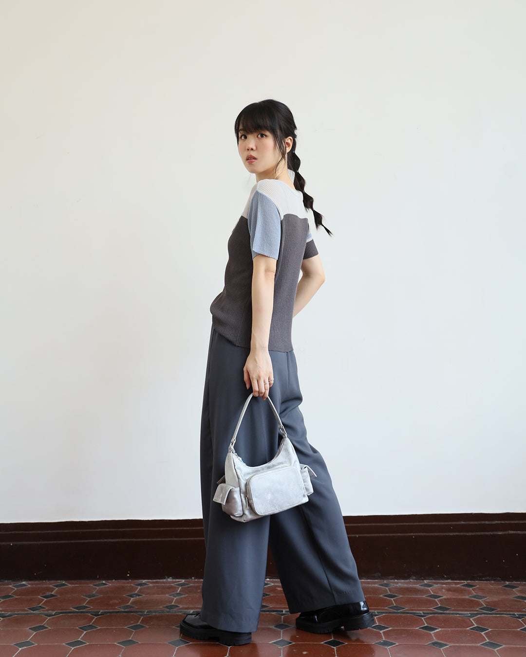 JAPAN BRAND - Color Block Ribbed Top (2 color)