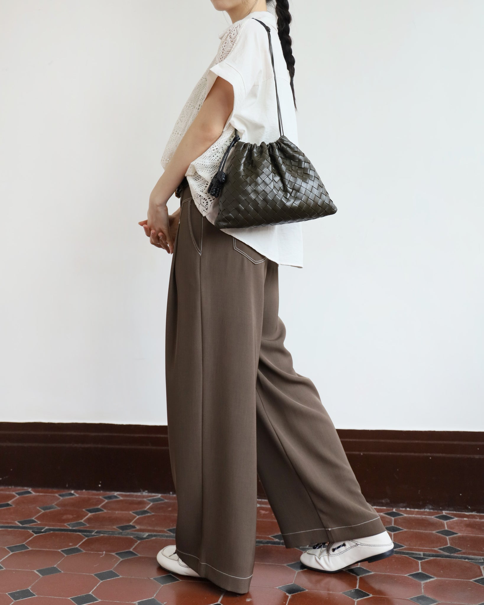 Ruched Lace Blouse (2 colors)