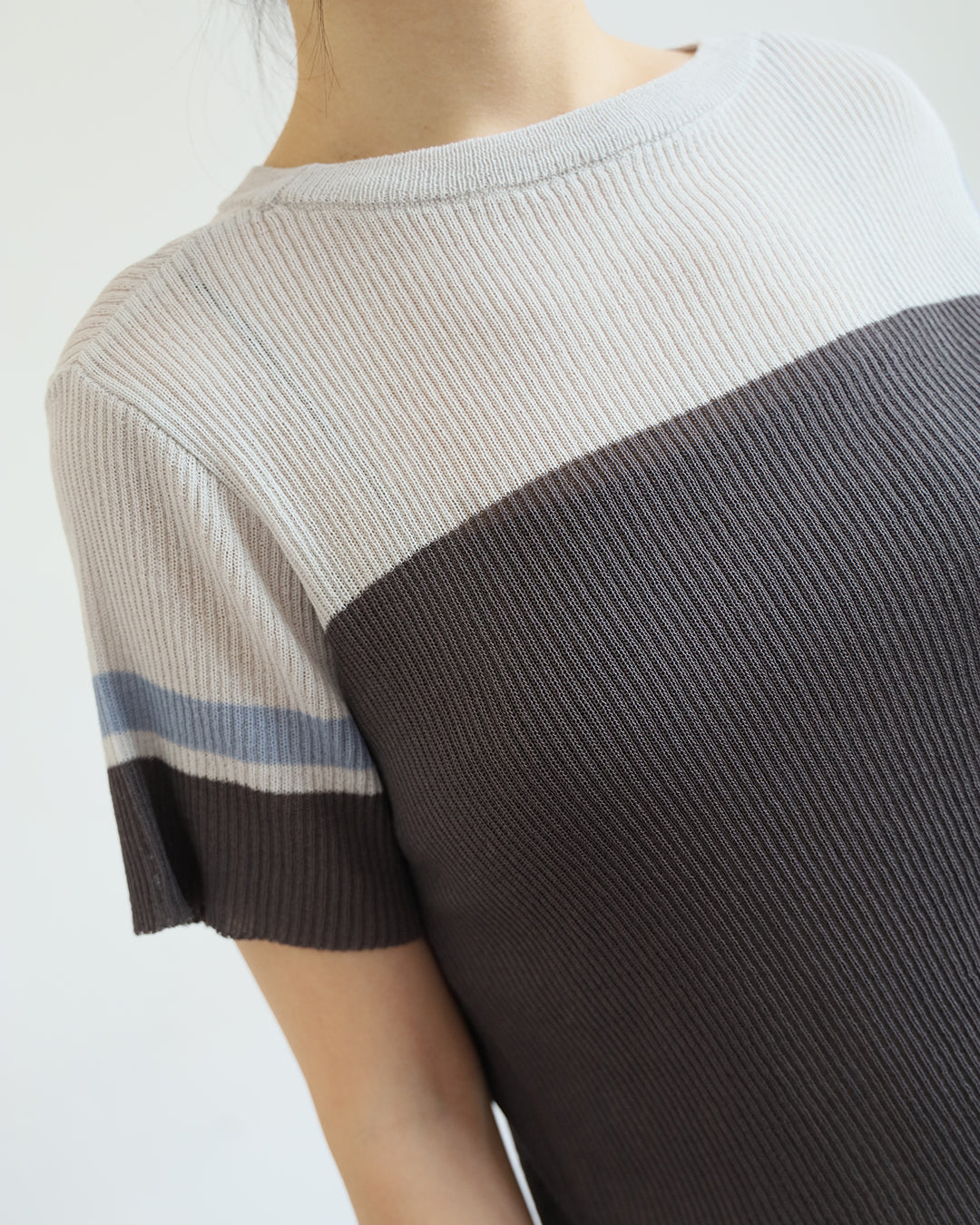 JAPAN BRAND - Color Block Ribbed Top (2 color)