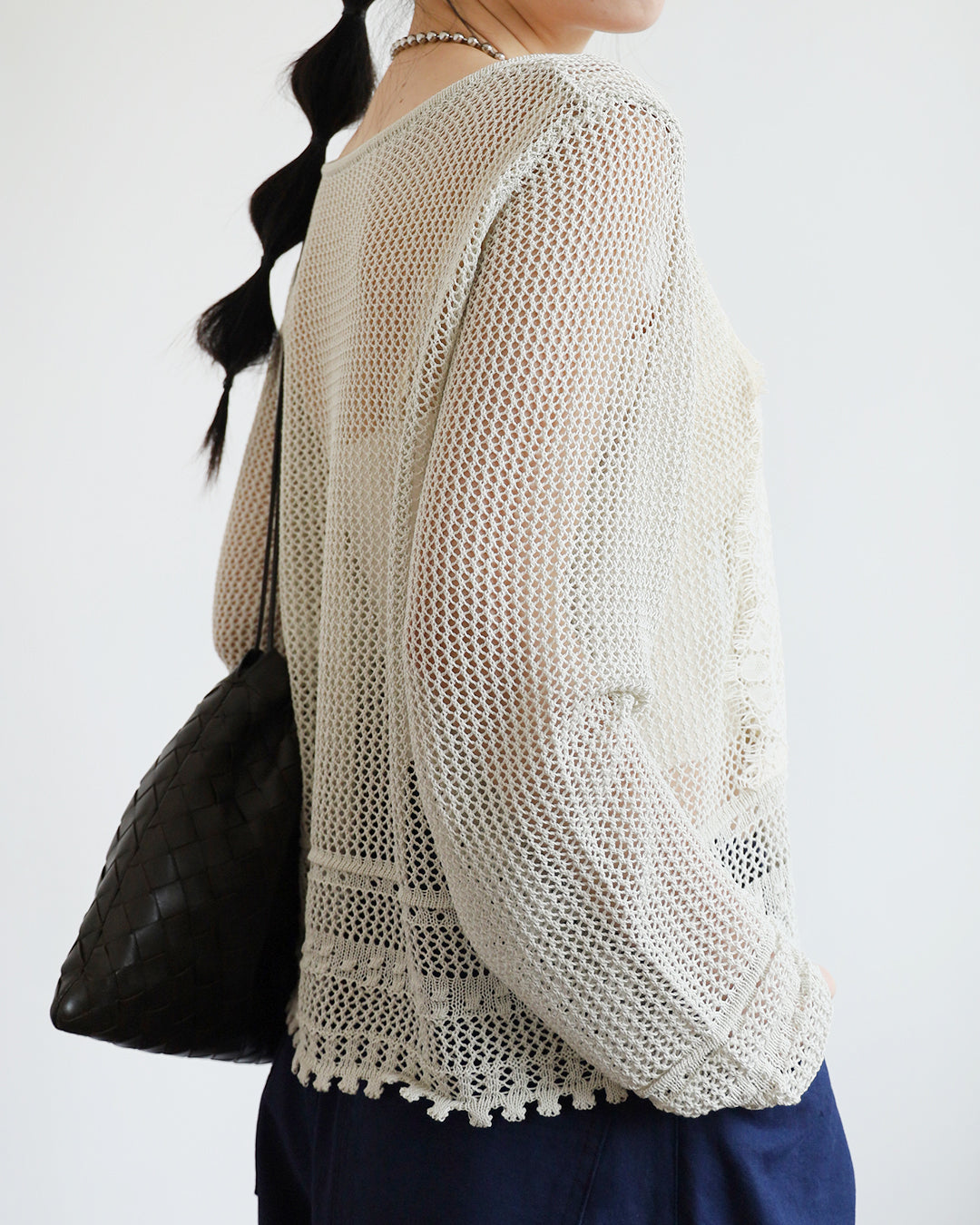 Lace Details Crochet Outer