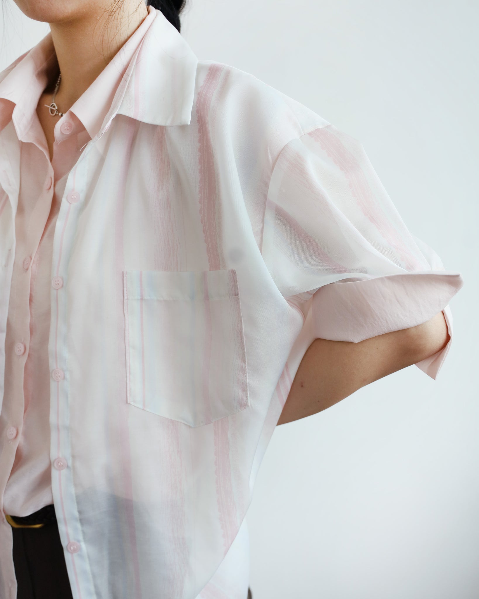 Double Layered Striped Shirt (2 colors)