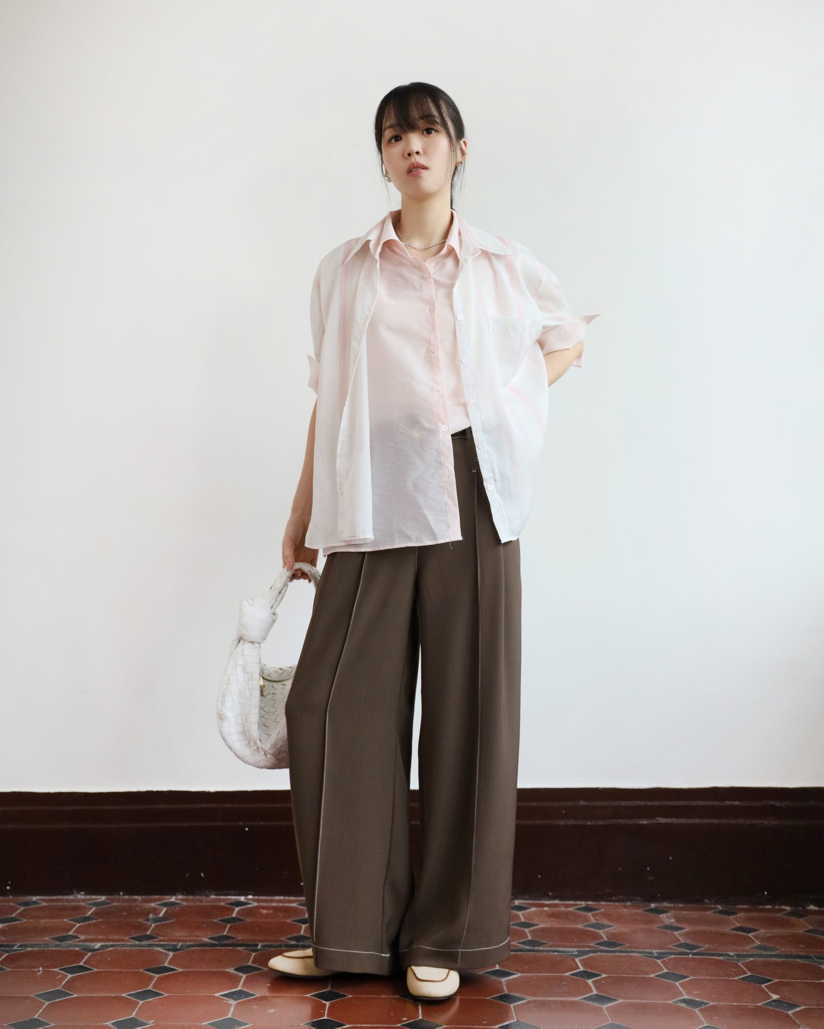 Double Layered Striped Shirt (2 colors)