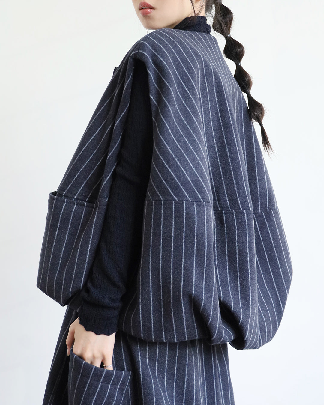 Pinstripe Padded Vest (2 color)