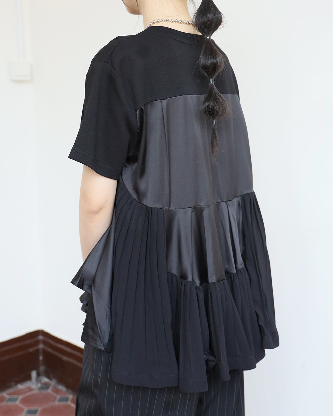 Mix Fabric Pleated Top (3 colors)