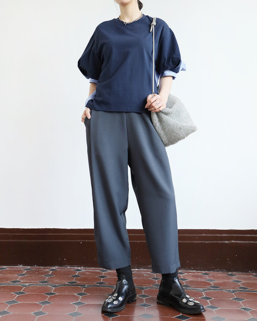 Side Pleated Crop Pants (2 colors)