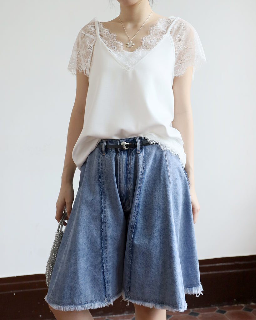 Lace Layered Cami Top (2 color)