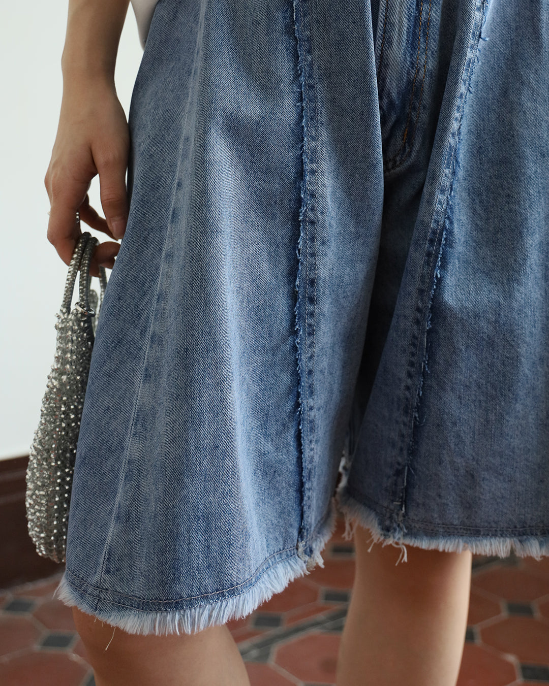 Raw Trim Denim Shorts (Size S-M)