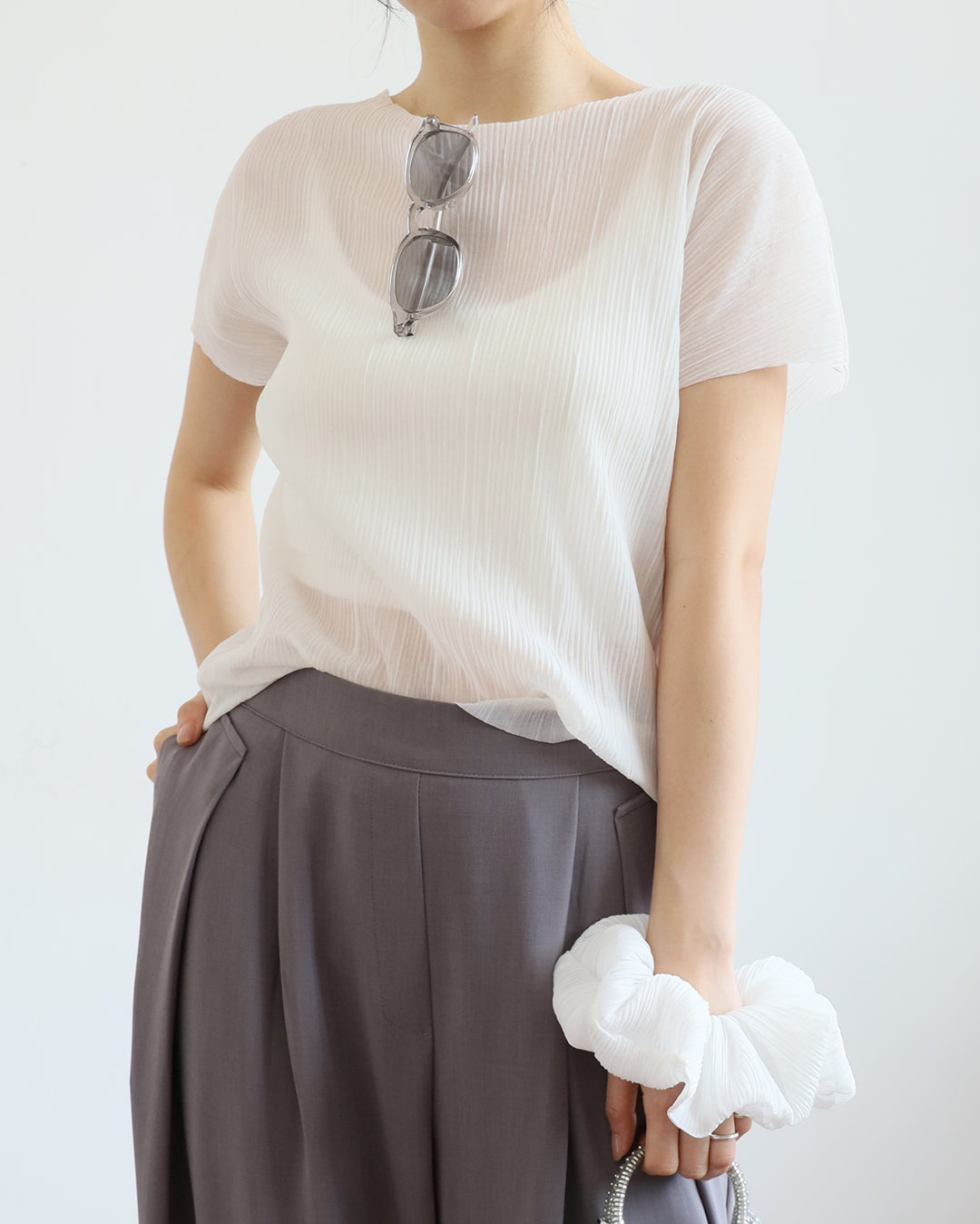 Pleated Top + Hair Band (set)