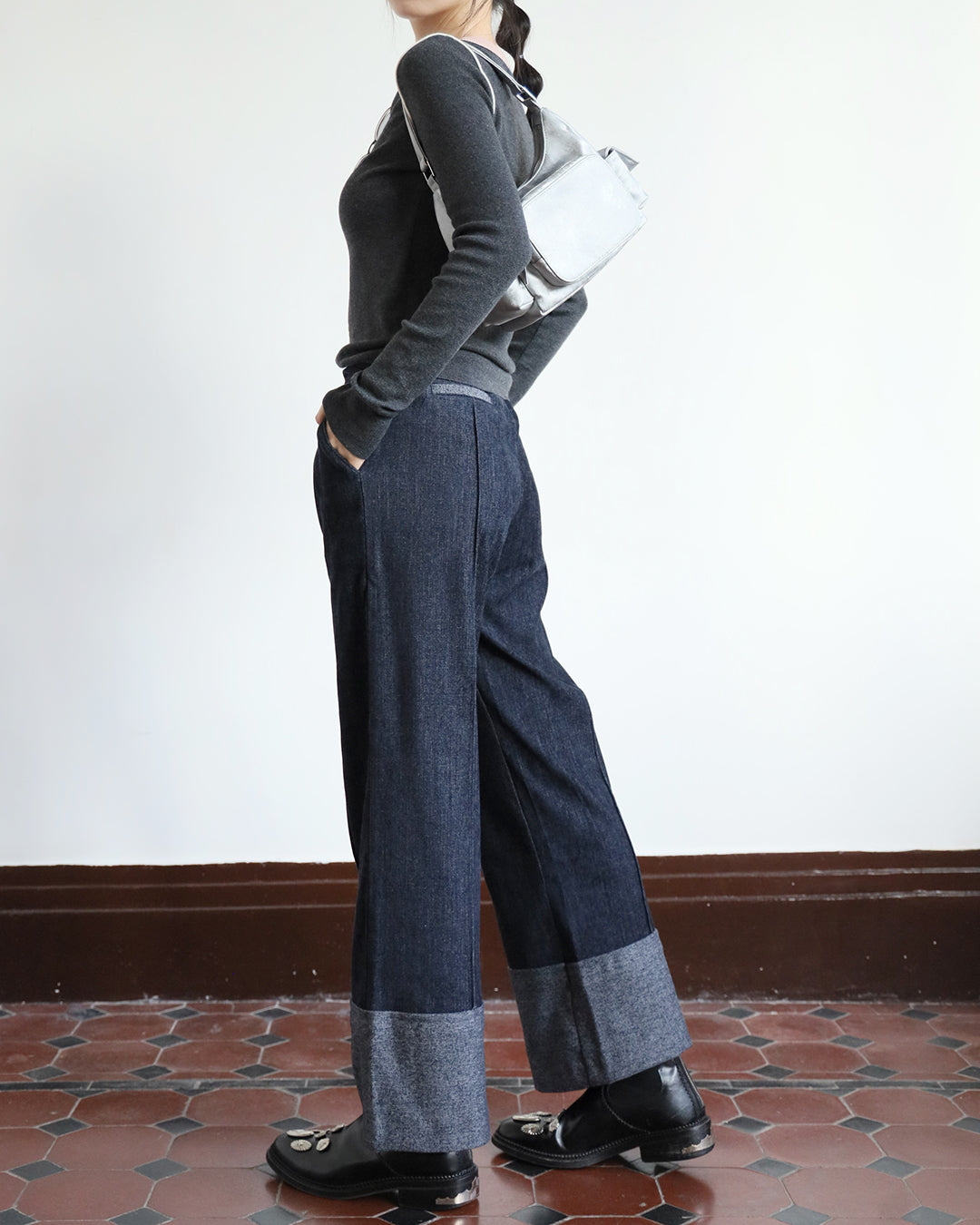 Contrast Collar Knit Top (4 color)