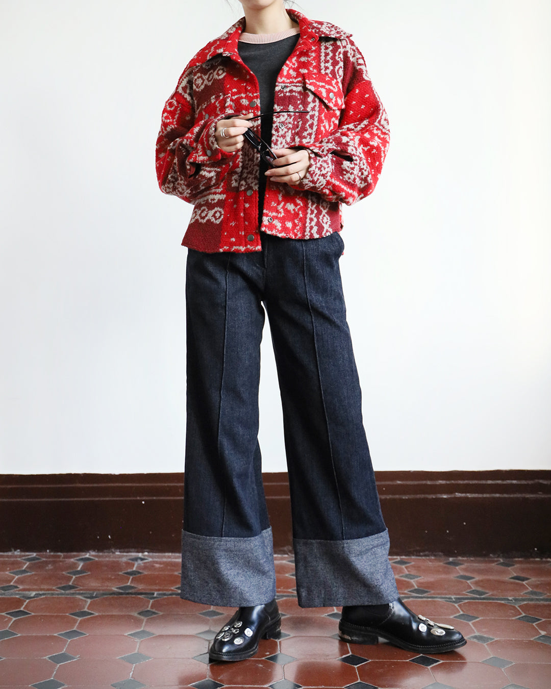 Paisley Pattern Wool Jacket (2 colors)