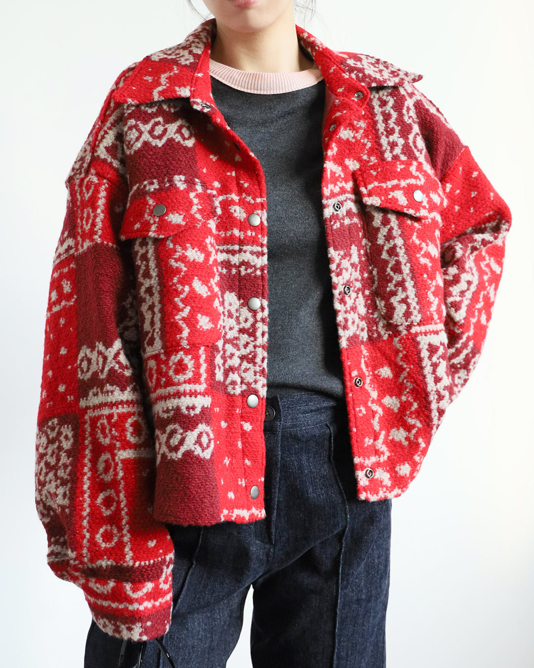 Paisley Pattern Wool Jacket (2 colors)