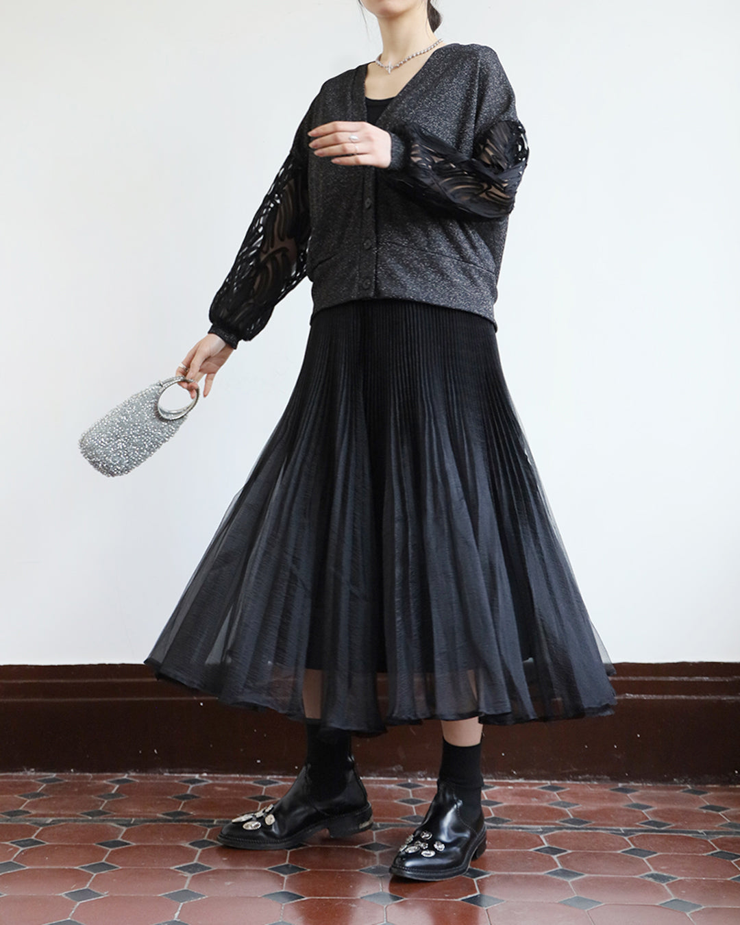 Japan Brand - Mesh Pleated Skirt (2 colors)