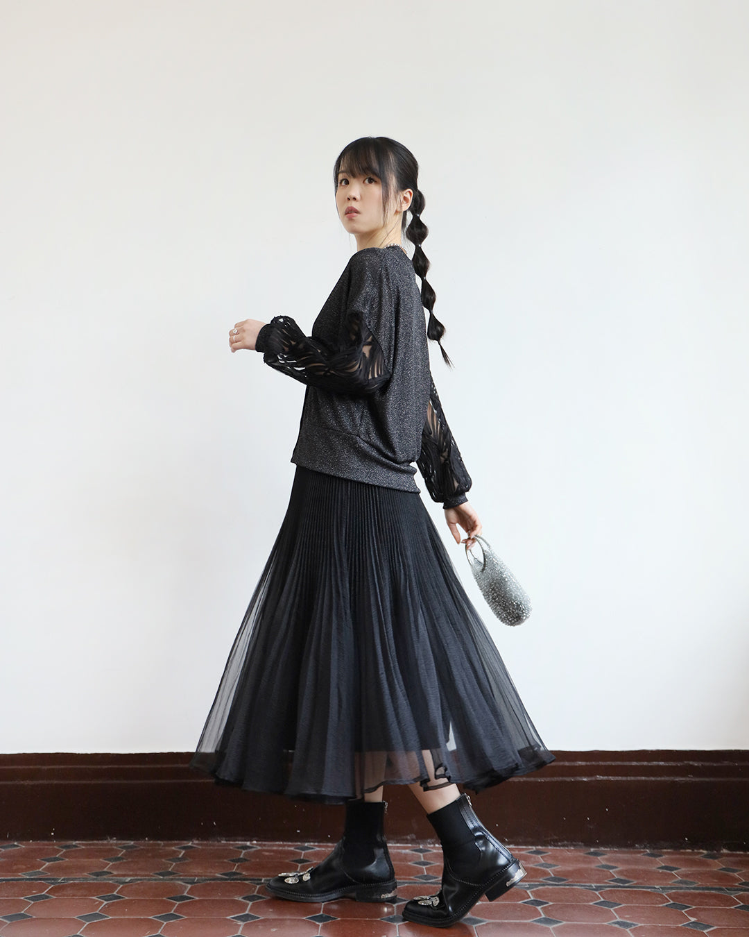 Japan Brand - Mesh Pleated Skirt (2 colors)