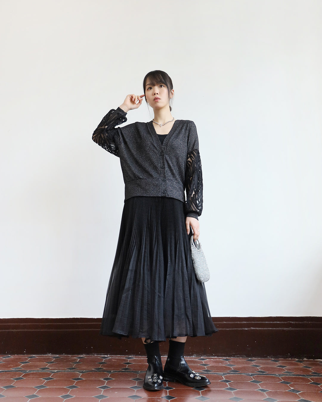 Japan Brand - Mesh Pleated Skirt (2 colors)