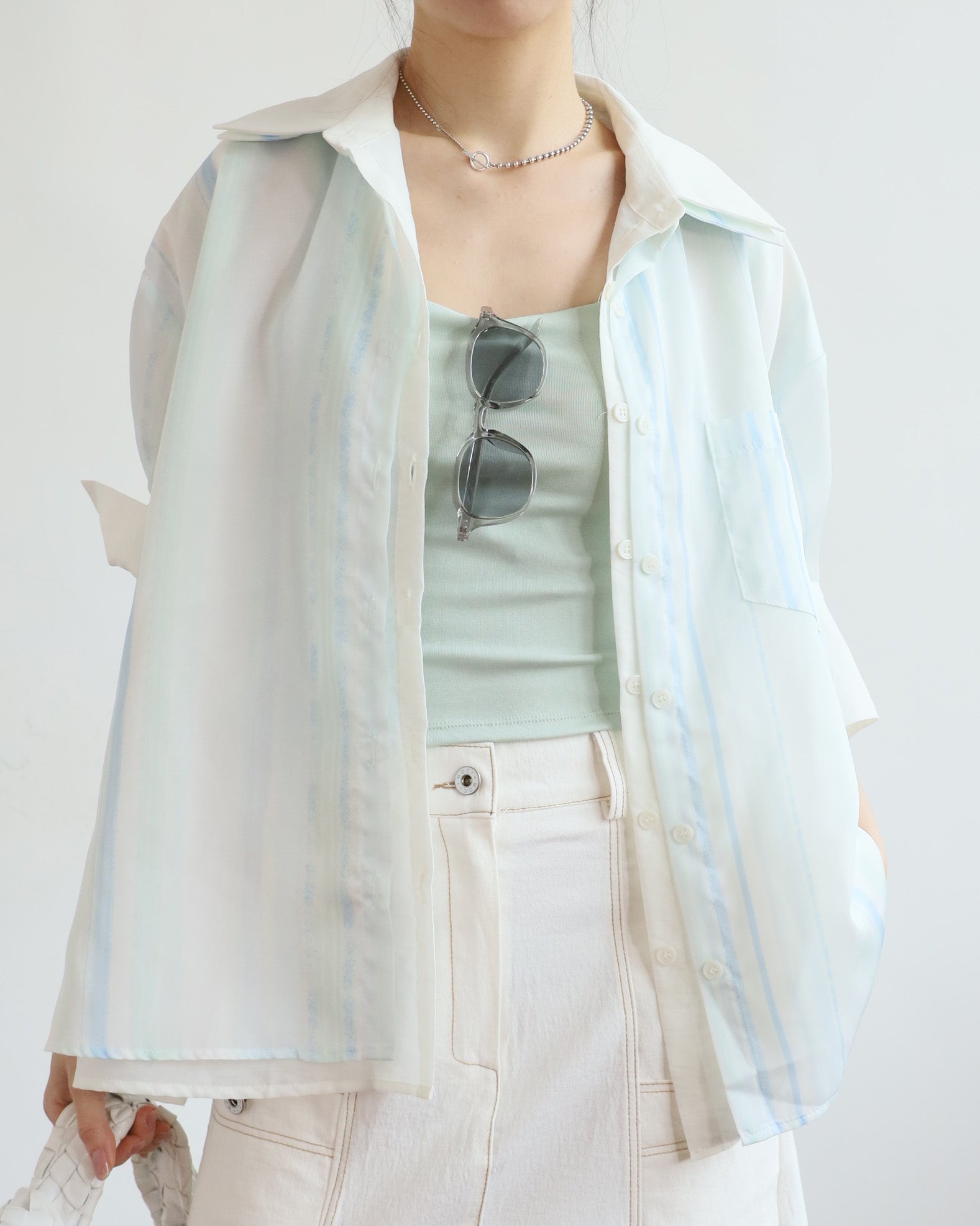 Double Layered Striped Shirt (2 colors)