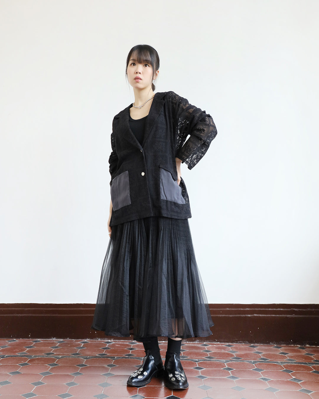 Japan Brand - Mesh Pleated Skirt (2 colors)