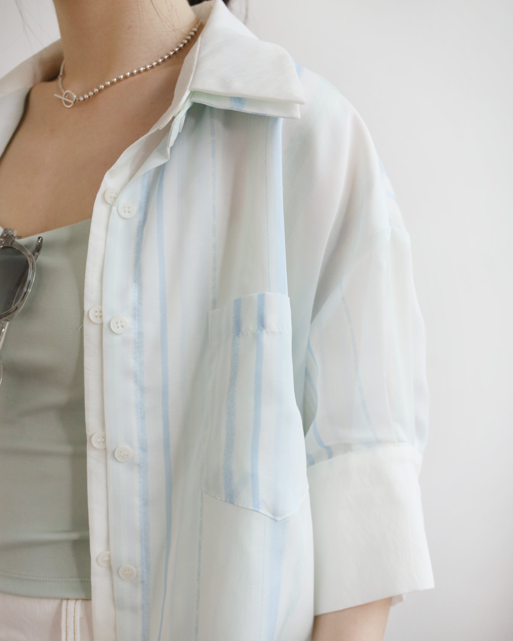 Double Layered Striped Shirt (2 colors)