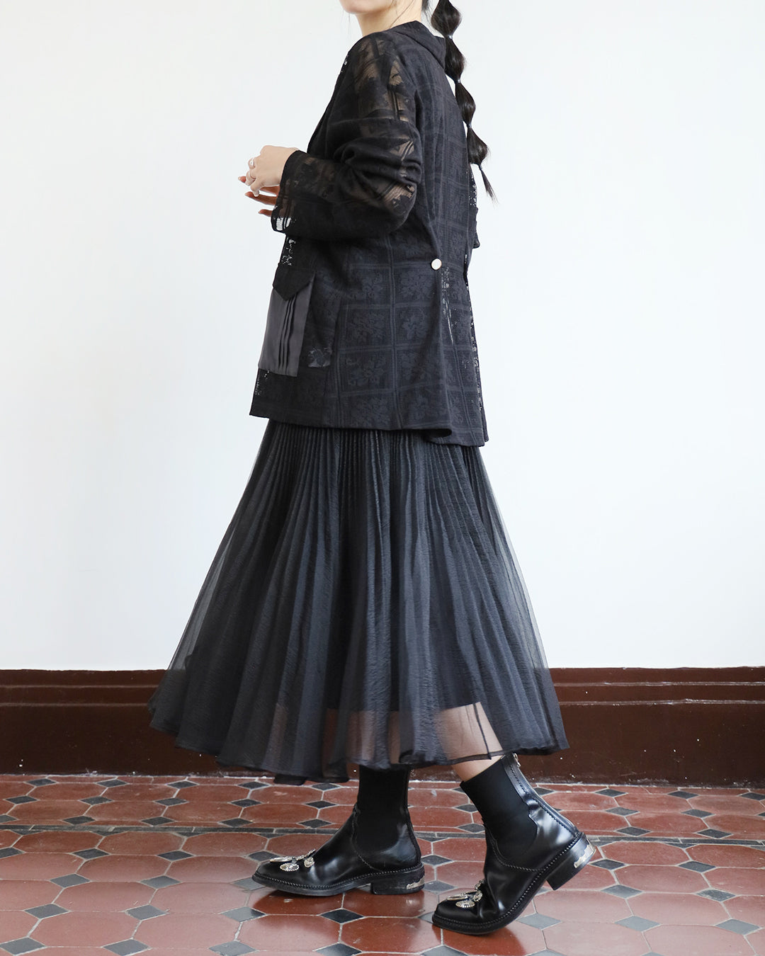 Japan Brand - Mesh Pleated Skirt (2 colors)