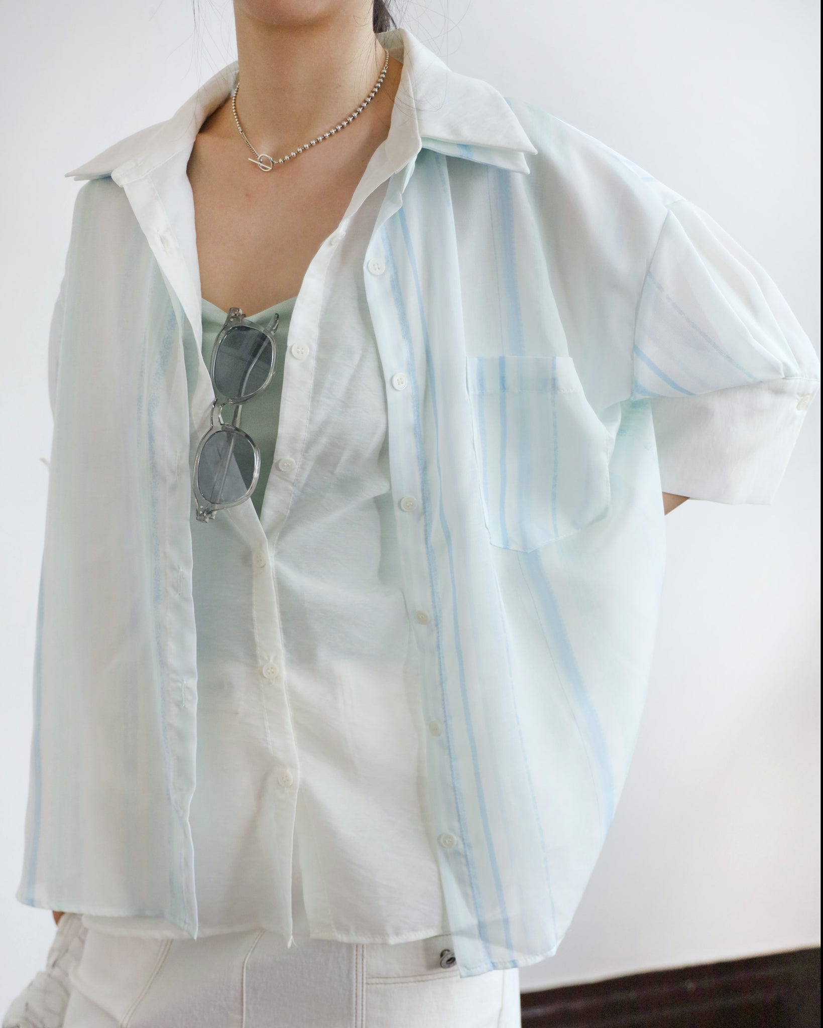 Double Layered Striped Shirt (2 colors)