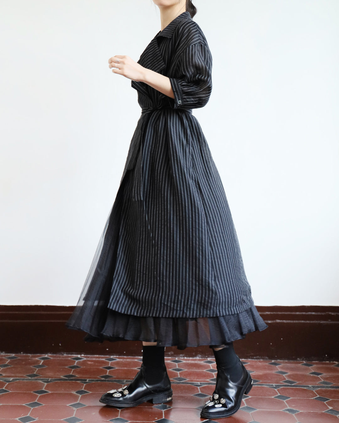 Pinstriped Dress/ Outer (3 colors)