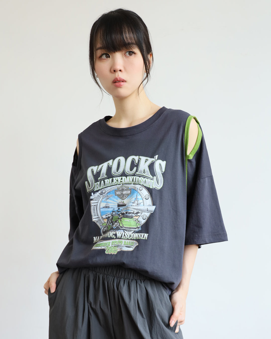 Off Shoulder Printed Tee