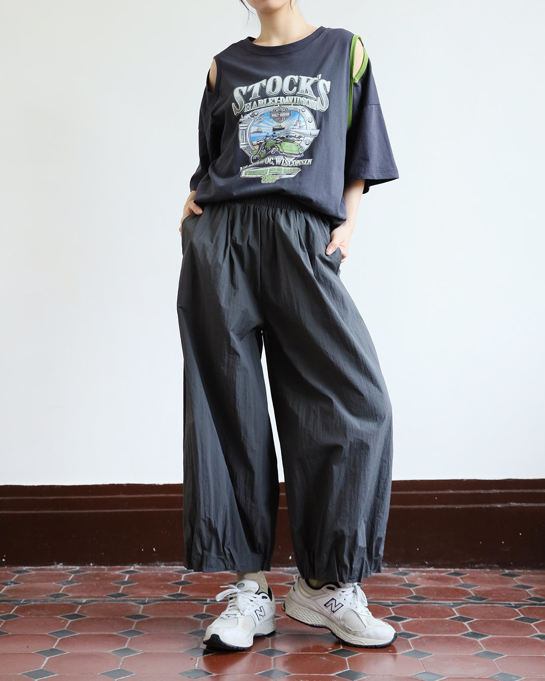 Pleated Hem Pants