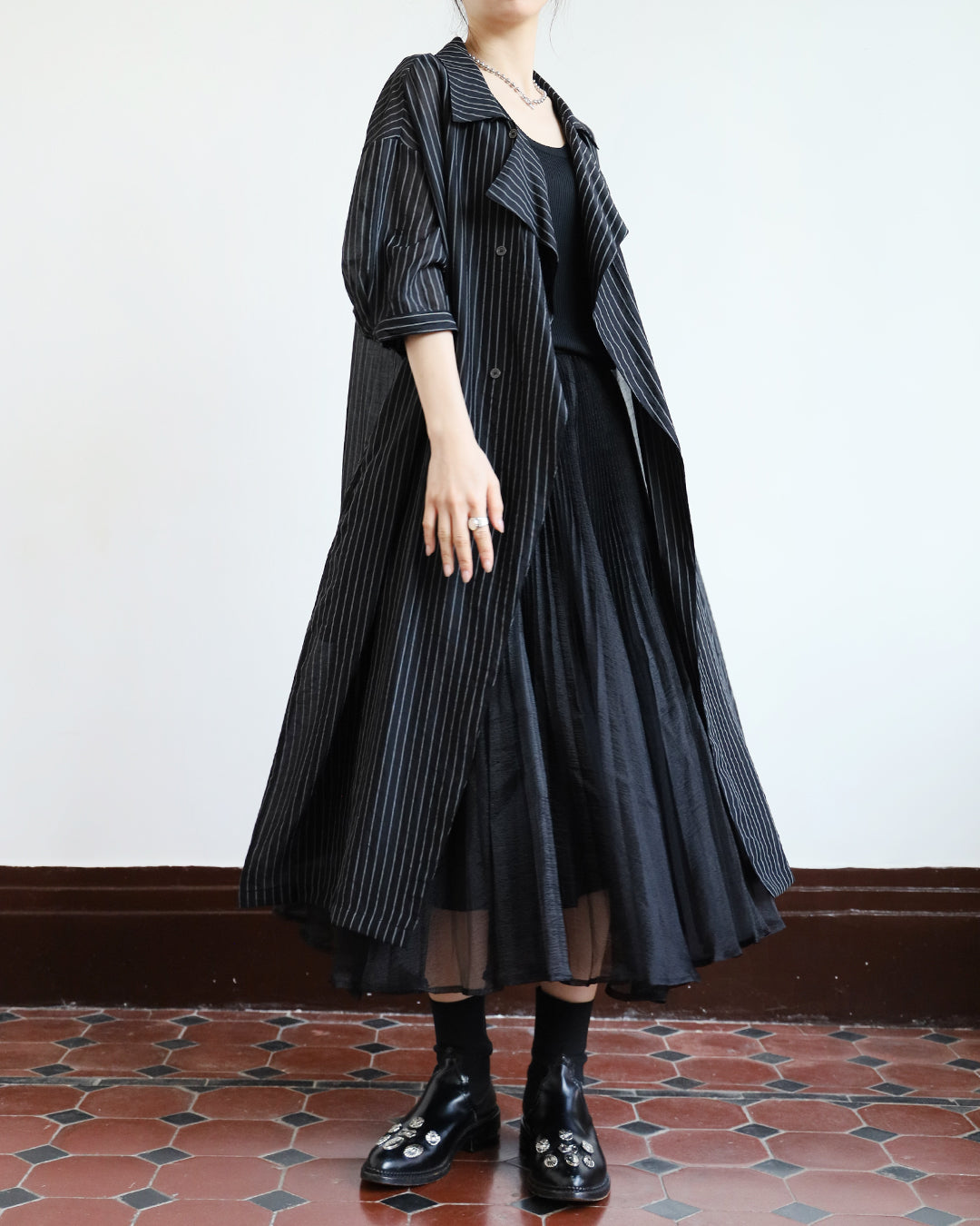 Pinstriped Dress/ Outer (3 colors)