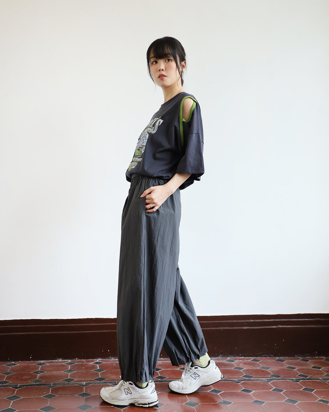 Pleated Hem Pants