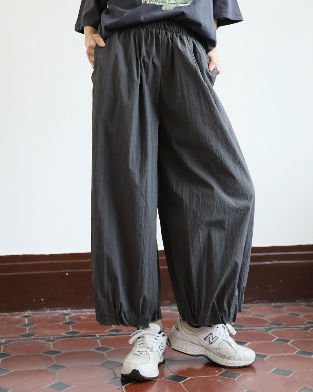 Pleated Hem Pants