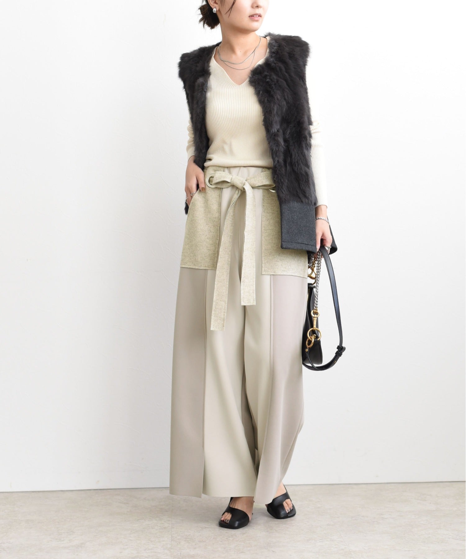 Patchwork Wide Leg Pants (2 color)