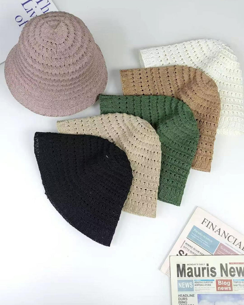 Summer Crochet Bucket Hat (6 color)