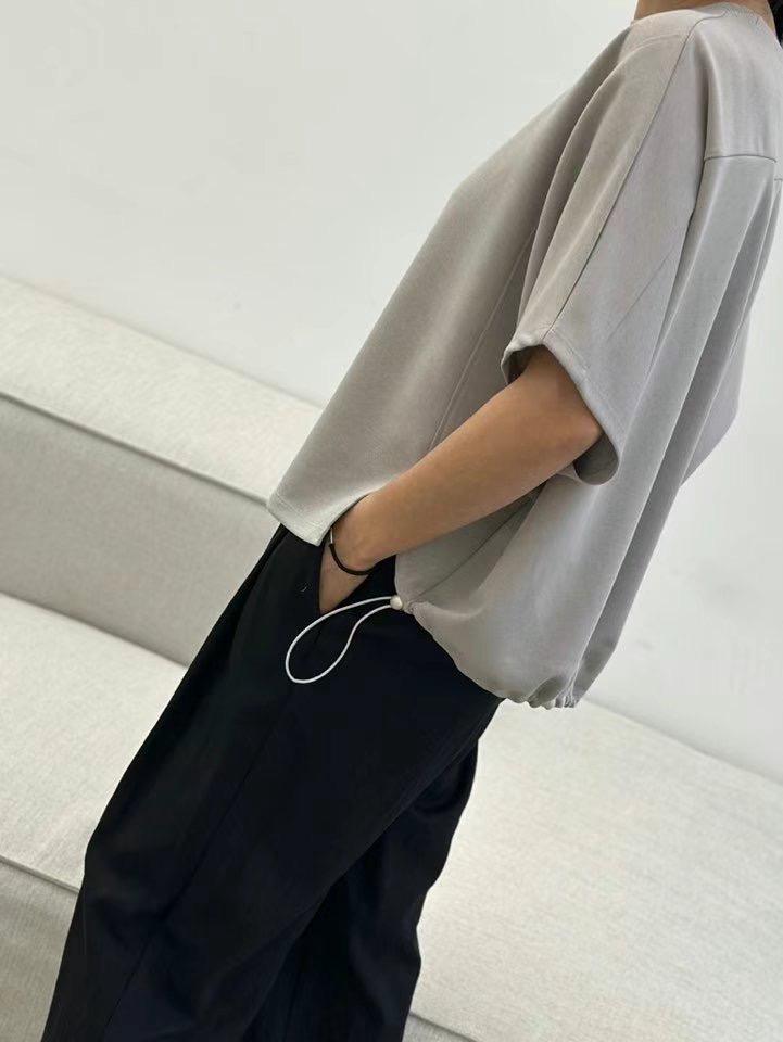 Drawstring Ruffle Back Top (4 color)