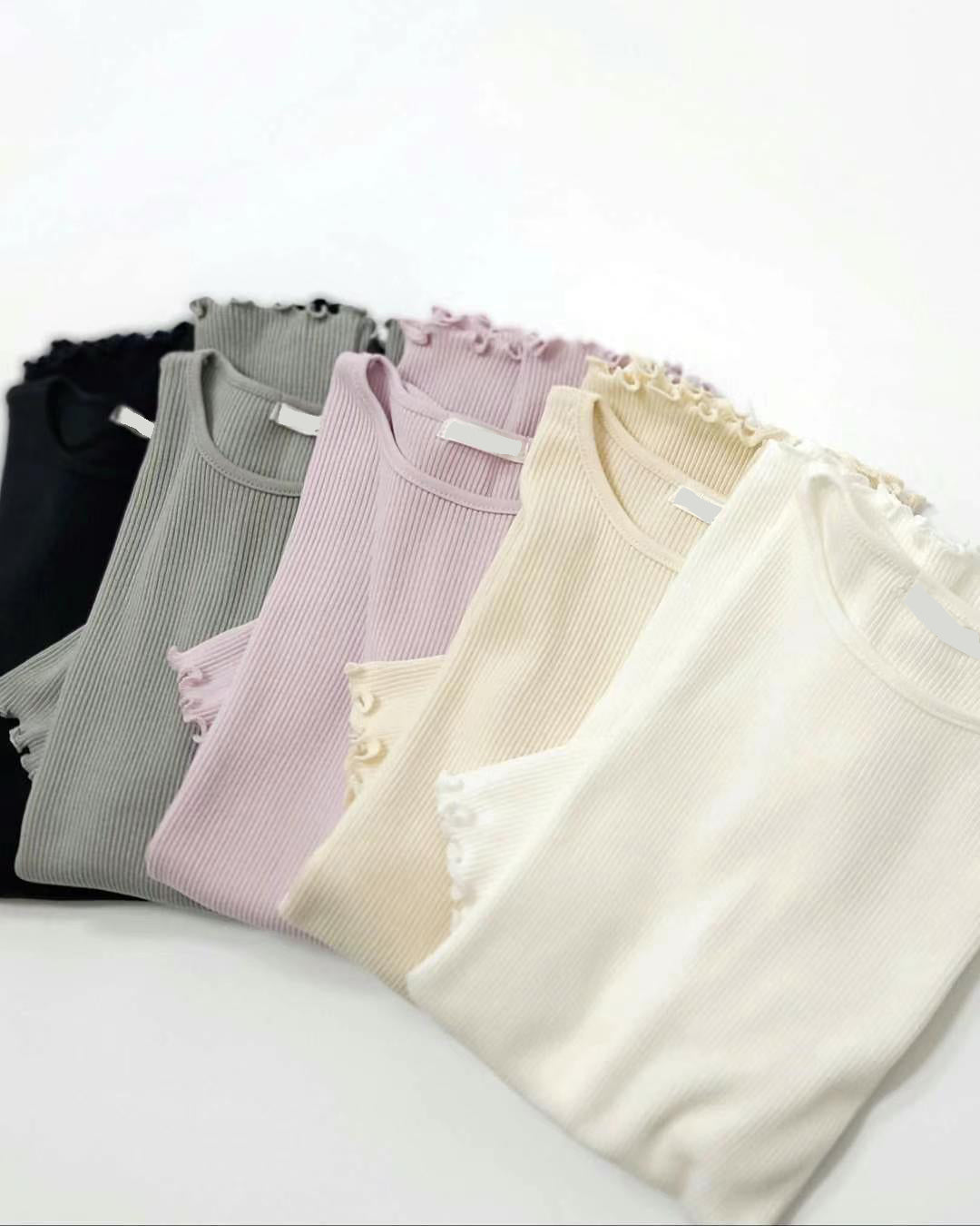 Ruffle Trimmed Top (5 color)