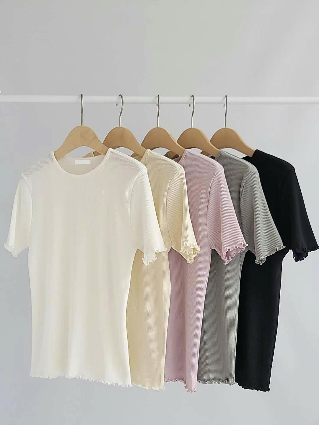 Ruffle Trimmed Top (5 color)
