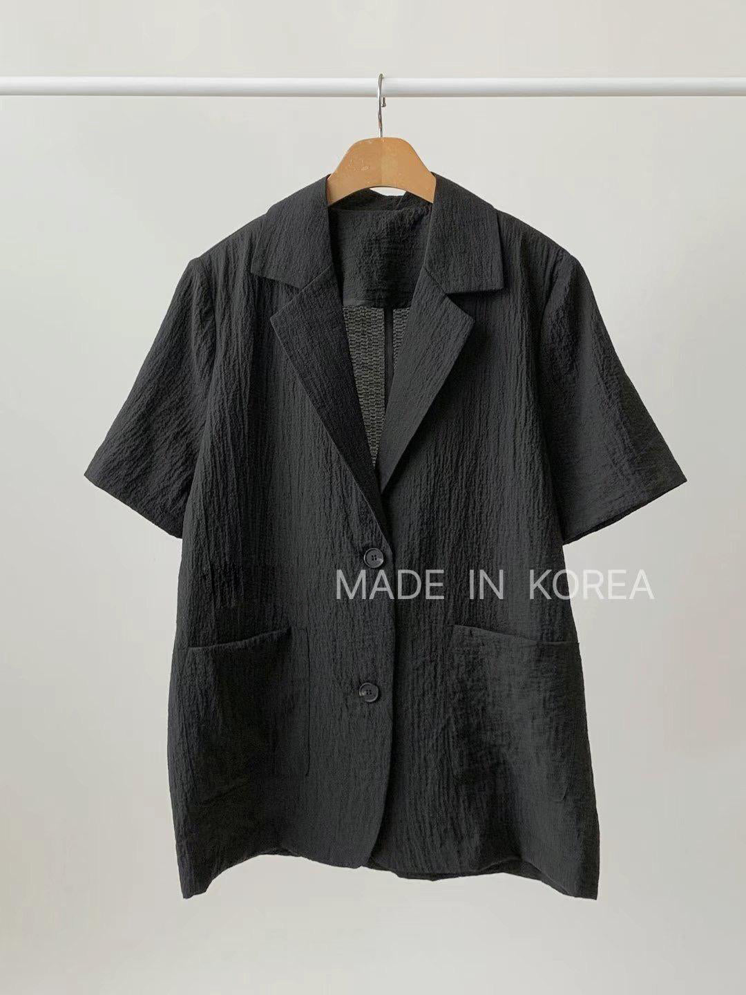 Crinkle Fabric Blazer (3 color)