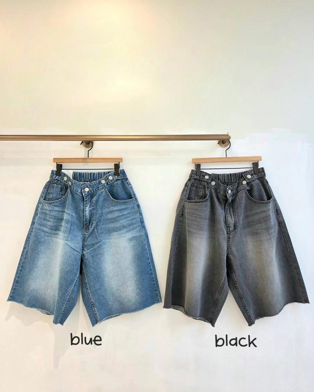 Mid Length Denim Shorts