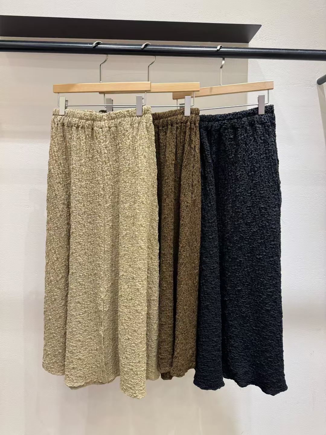 Texture Fabric Skater Skirt (3 color)