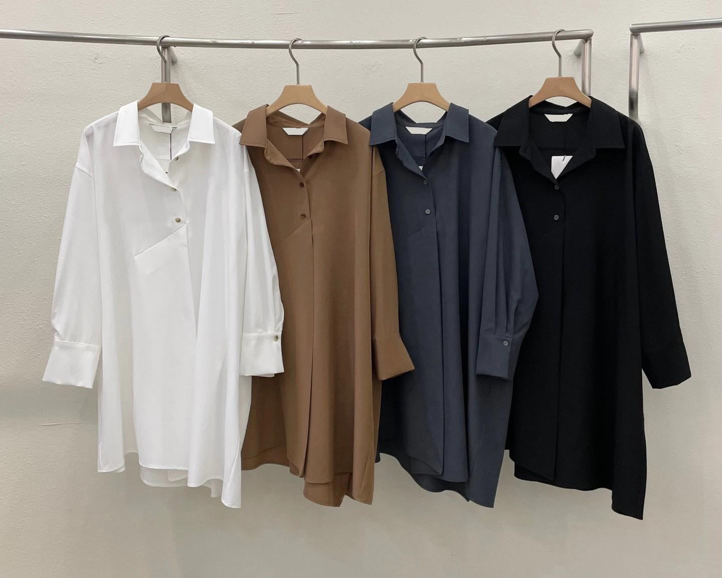 Front Pleated Shirt Dress (4 color)