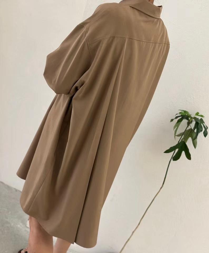 Front Pleated Shirt Dress (4 color)
