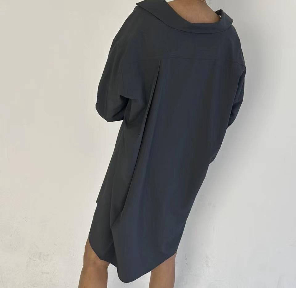 Front Pleated Shirt Dress (4 color)