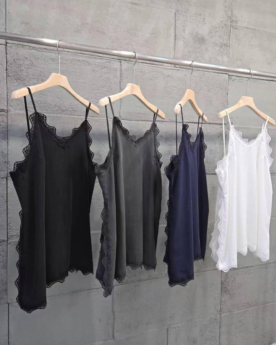 Lace Trim Cami Dress (4 color)