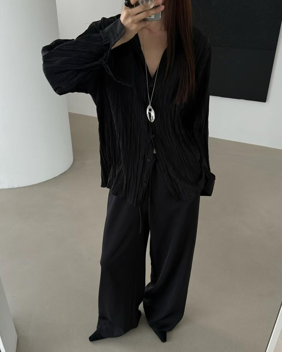 Crinkle Fabric Shirt (2 color)