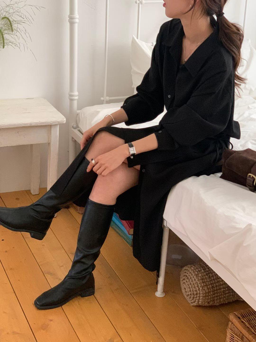 Wrap Layer Shirt Dress (2 color)