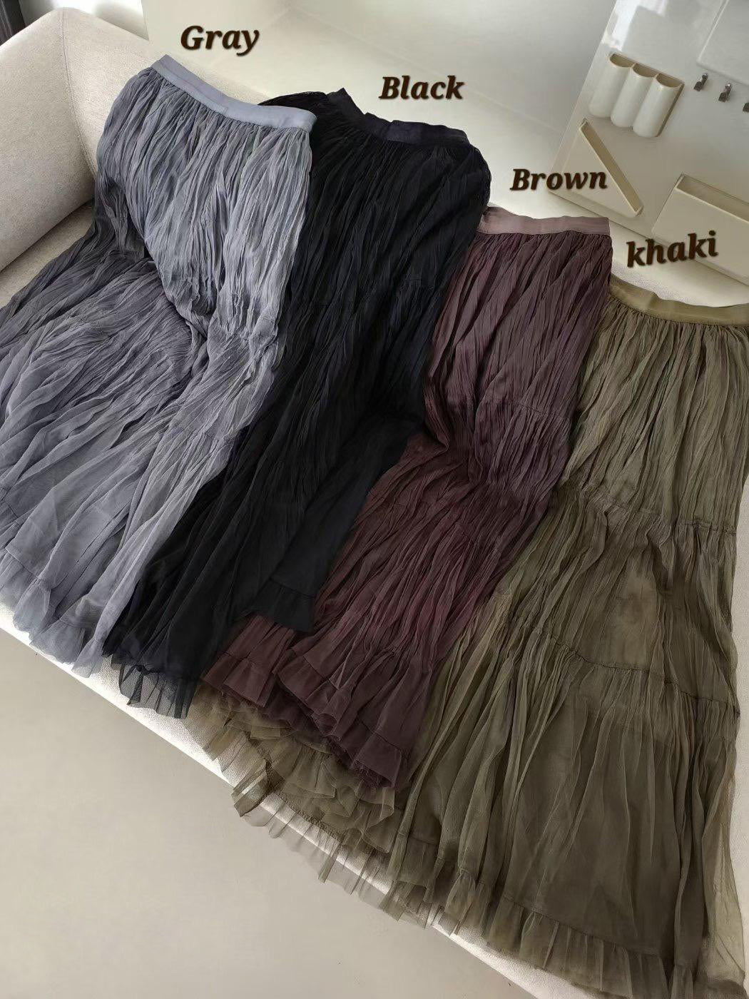 Mesh Tiered Skirt (4 color)