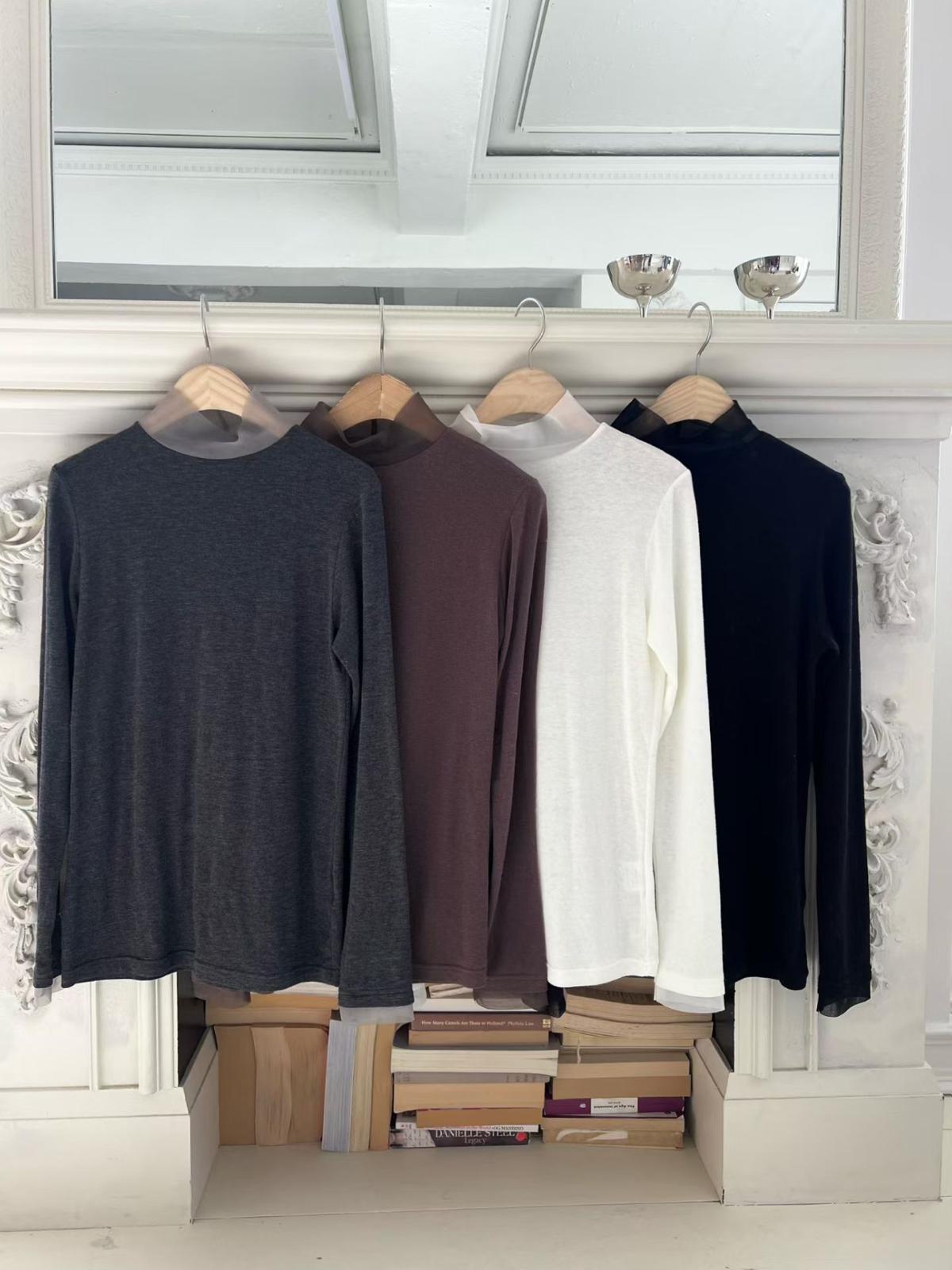 Mesh Turtle Neck Top (4 colors)