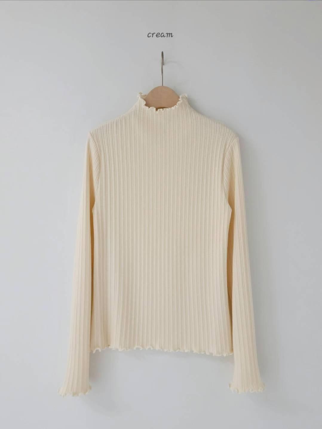 Ruffle Trim Ribbed Top (5 colors)