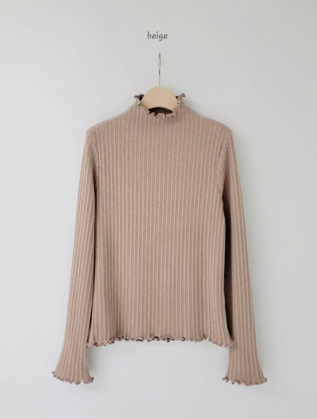 Ruffle Trim Ribbed Top (5 colors)